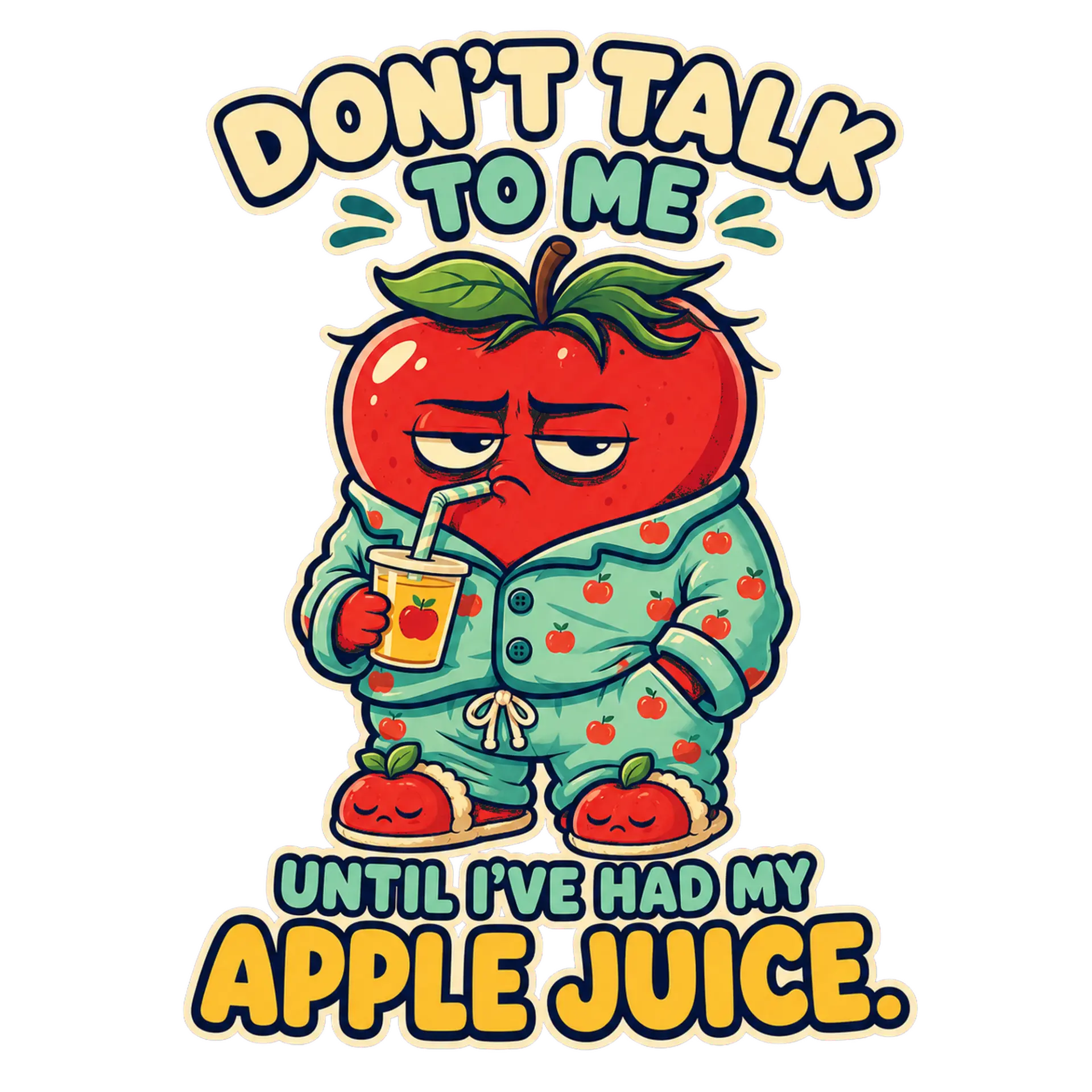 Don't talk to me until I've had my apple juice