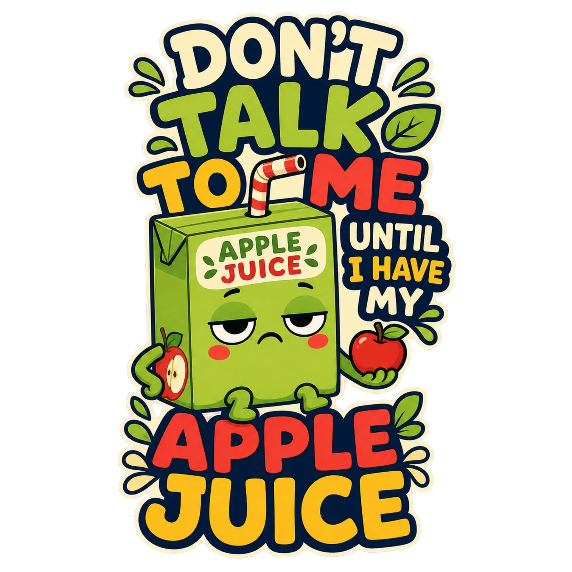 Don't talk to me until I have my apple juice