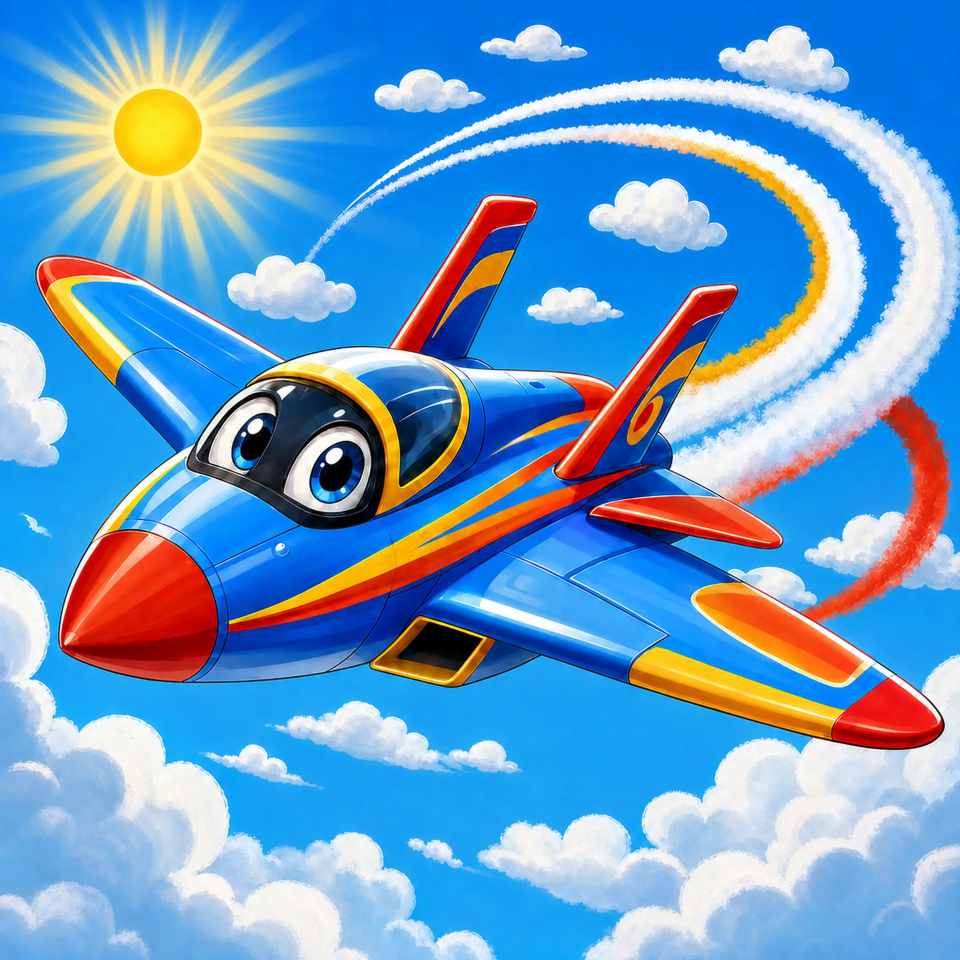 Colorful Fighter Jet in Flight